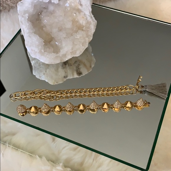 CC Skye Gold Pave Mercy Punk Mini Spike Bracelet - Picture 5 of 10